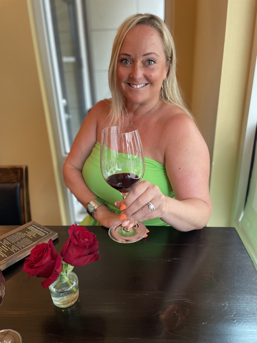 Enjoying local wine at a Social Werks hospitality client